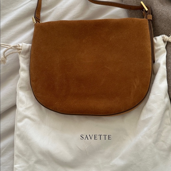 Savette Small Tondo Hobo Bag - Saddle Suede - Picture 2 of 10